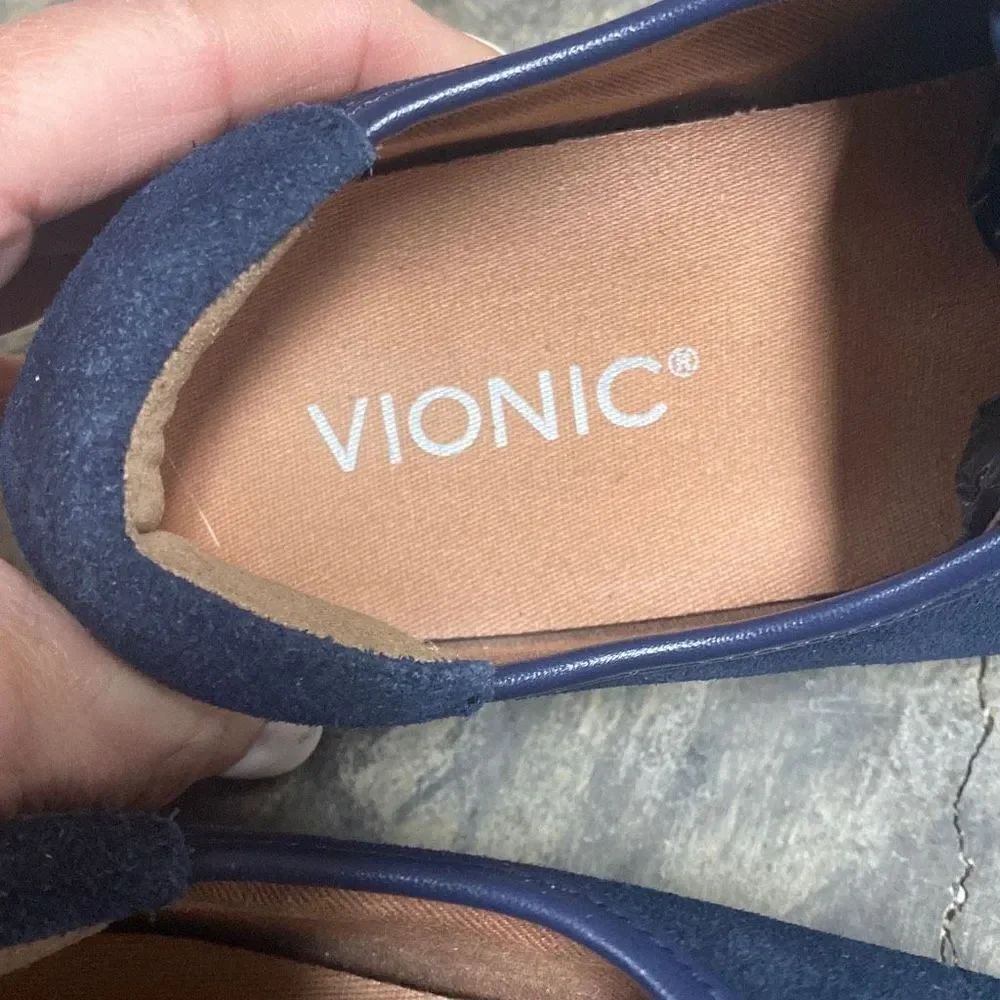 Vionic Blue Suede Slip On Sneaker Size 8 - Picture 8 of 9